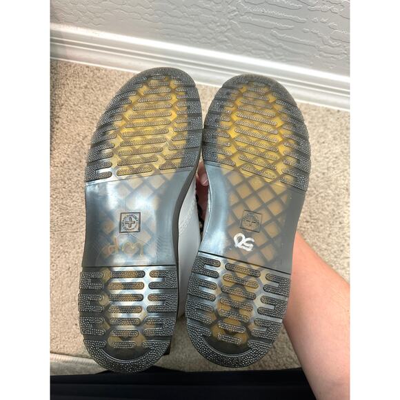 DR.MARTENS Zavala White Patent Leather Lace-Up Combat Boots Size 10 Men 11 Women - Picture 8 of 8